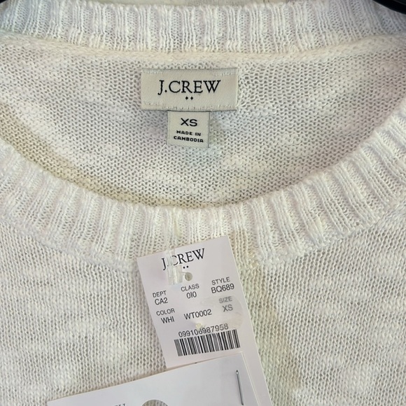 J.Crew Women’s XS Crewneck Beach Sweater White Long Sleeve Lightweight NWT READ - Picture 5 of 10